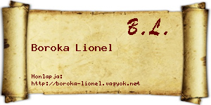 Boroka Lionel névjegykártya